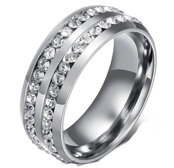 Double Cubic Zirconia Centered Ring