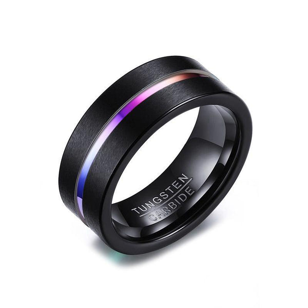 Tungsten Carbide Ring With Coloured Centre